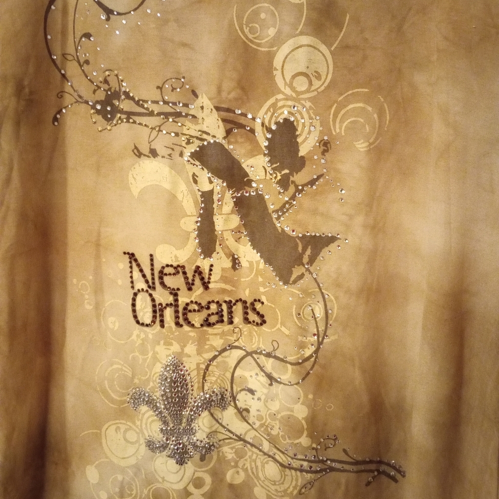 🐮 🐄 New Orleans Beaded T-Shirt - Picture 1 of 6